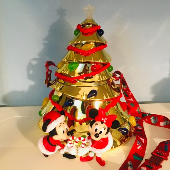 ✨ Disney World 50th Celebration Gold Light Up Christmas Tree Popcorn Bucket ✨ - Picture 2 of 12